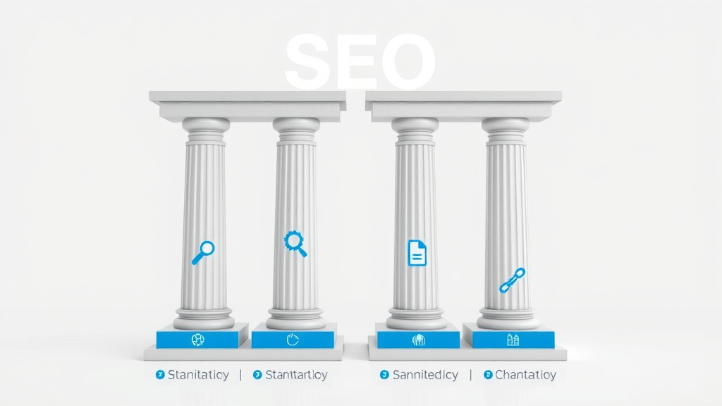 structured infographic four seo pillars langfristiges SEO-Wachstum