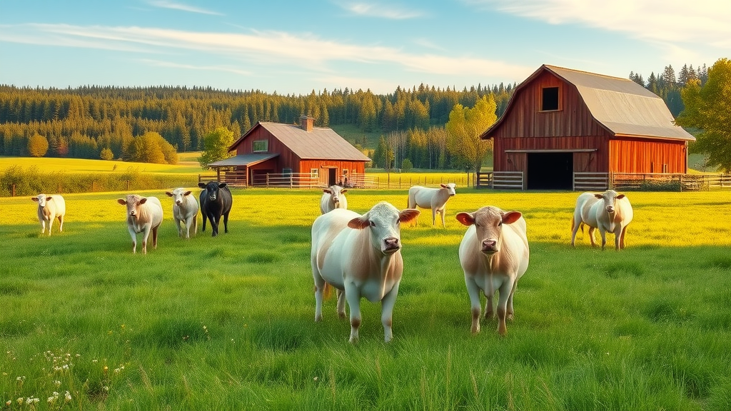Organic farm with free-range animals and sustainable bio metzgerei practices