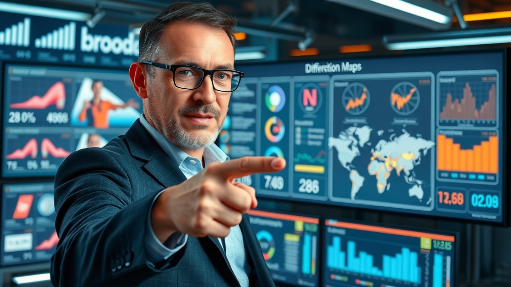brand strategist presenting differentiation strategies for wirkungsvolles markenmarketing using analytics and competitor maps