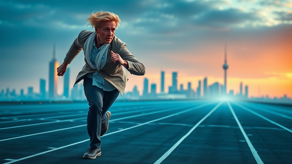 motivated business runner on digital graph langfristiges SEO-Wachstum