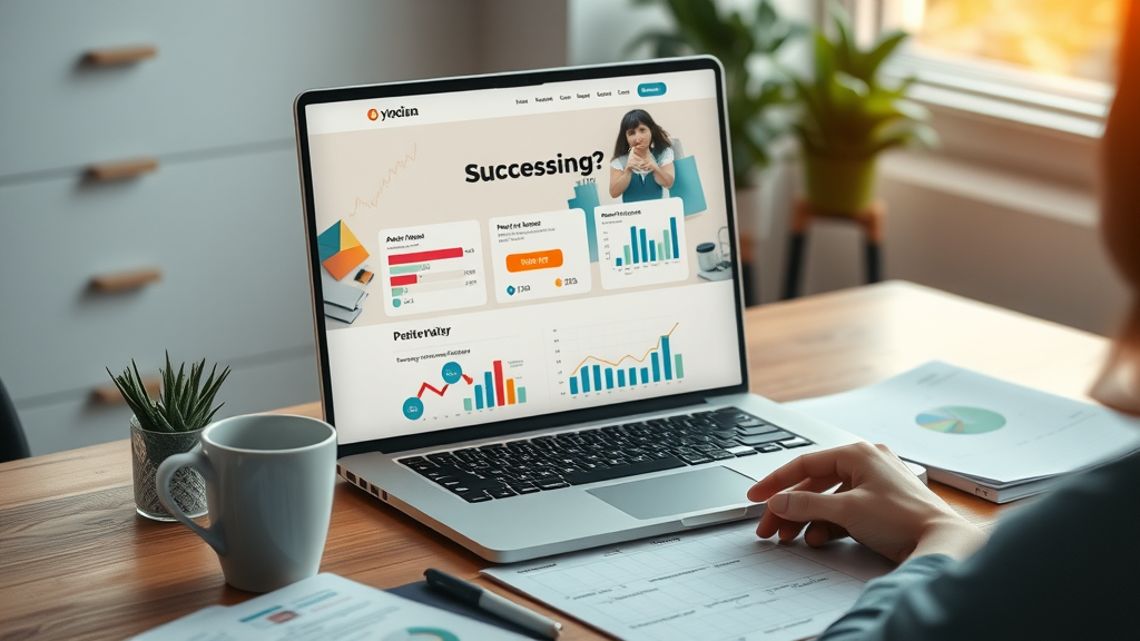 Erfolgreiche Website mit nachhaltiger SEO, positive KPI Grafiken