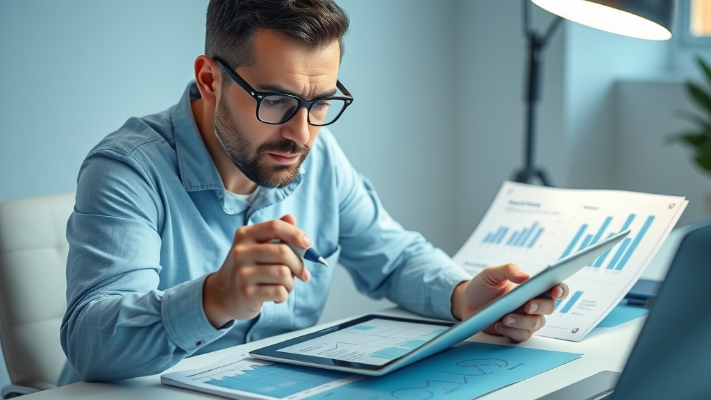 Branding specialist auditing current brand tone of voice for consistency