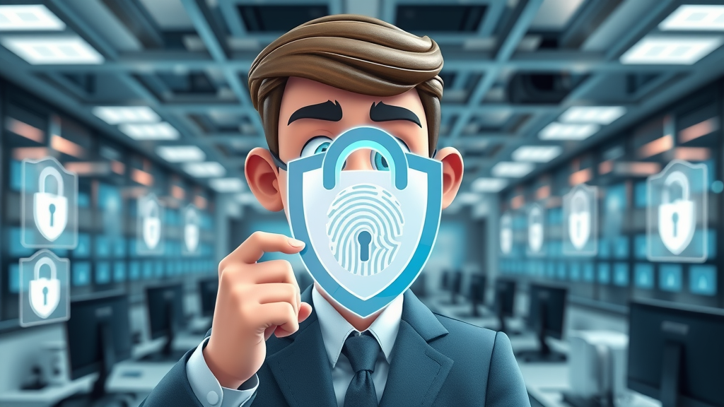 secure social media account concept, professional protecting digital profile, technology-infused office