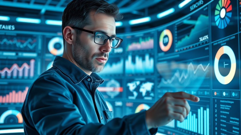 analytical specialist tracking marketing KPIs and brand performance in high-tech room for wirkungsvolles markenmarketing
