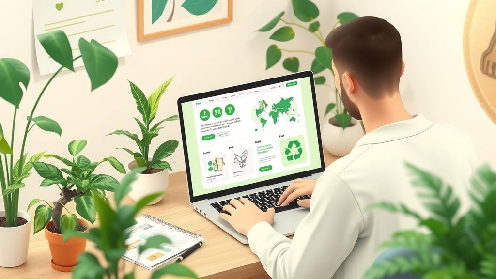 Eco website user interface showing umweltbewusste SEO optimizations