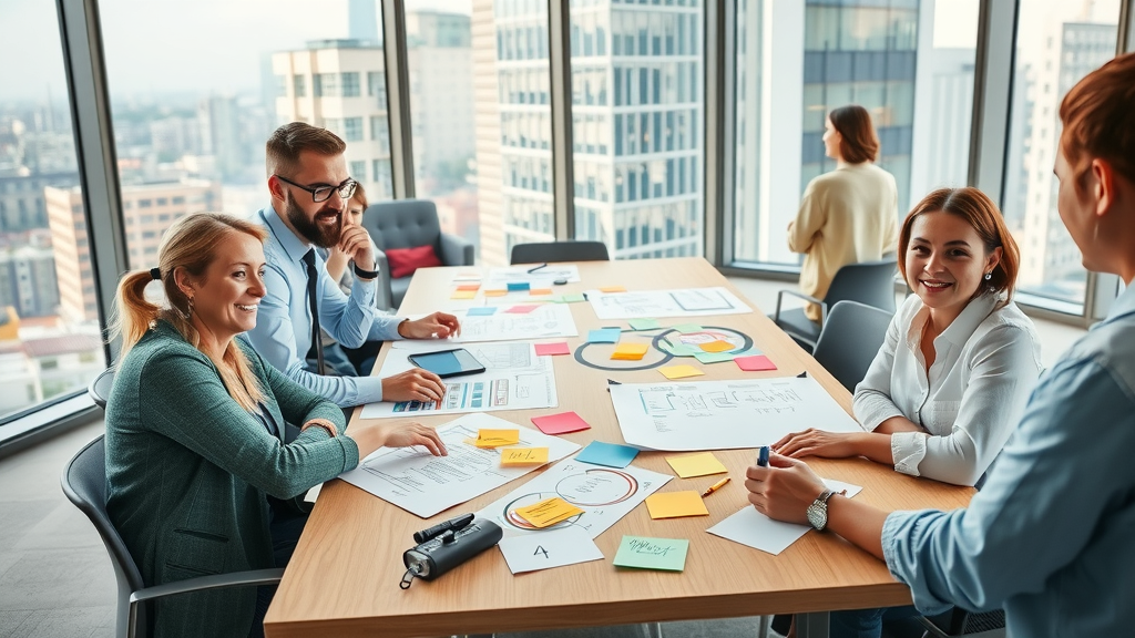 Team plant Schritt-für-Schritt-Roadmap für digitale Markenstimme Kaiserslautern, gemeinsames Branding-Projekt