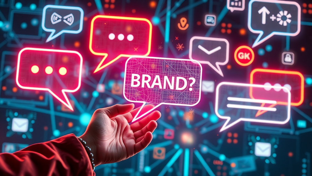 illustration glowing digital brand messaging, brand messaging