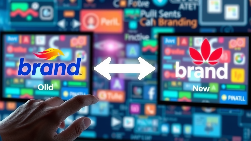 modern infographic showing evolution from traditional branding to digital branding, digital branding