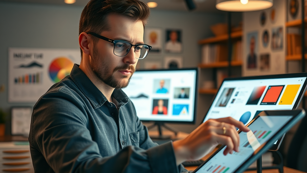 digitales marketing für marken mit wirkung - graphic designer crafting digital brand visuals
